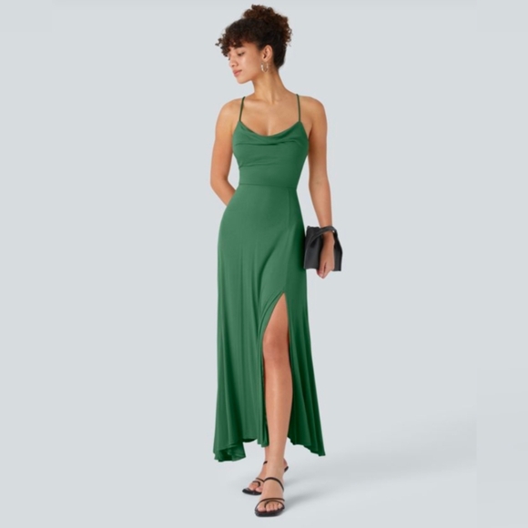 HALARA Dresses & Skirts - HALARA Emerald Maxi Dress with Side Slit
